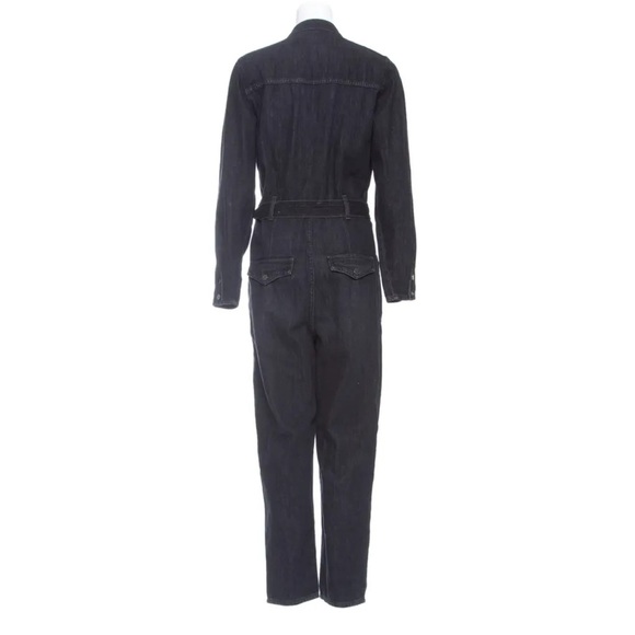 $498 Veronica Beard Washed Onyx Annie Denim Cargo Jumpsuit Size large - Picture 6 of 15